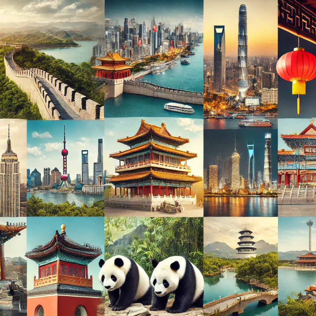 Various tourist sites around China