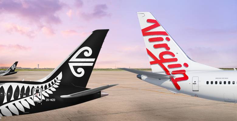 Air New Zealand and Virgin Australia tails