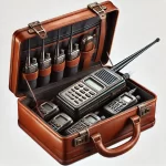 Walkie talkies and pagers in a briefcase